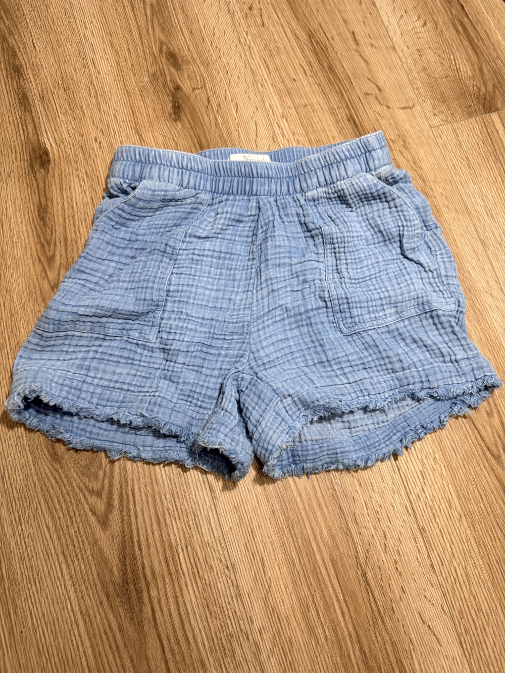Natural Reflections Light Blue High-Waist Gauze Lounge Shorts